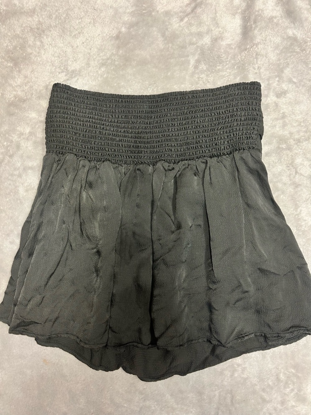 aerie Black Ruched Waist Shorts Skort - Picture 4 of 4